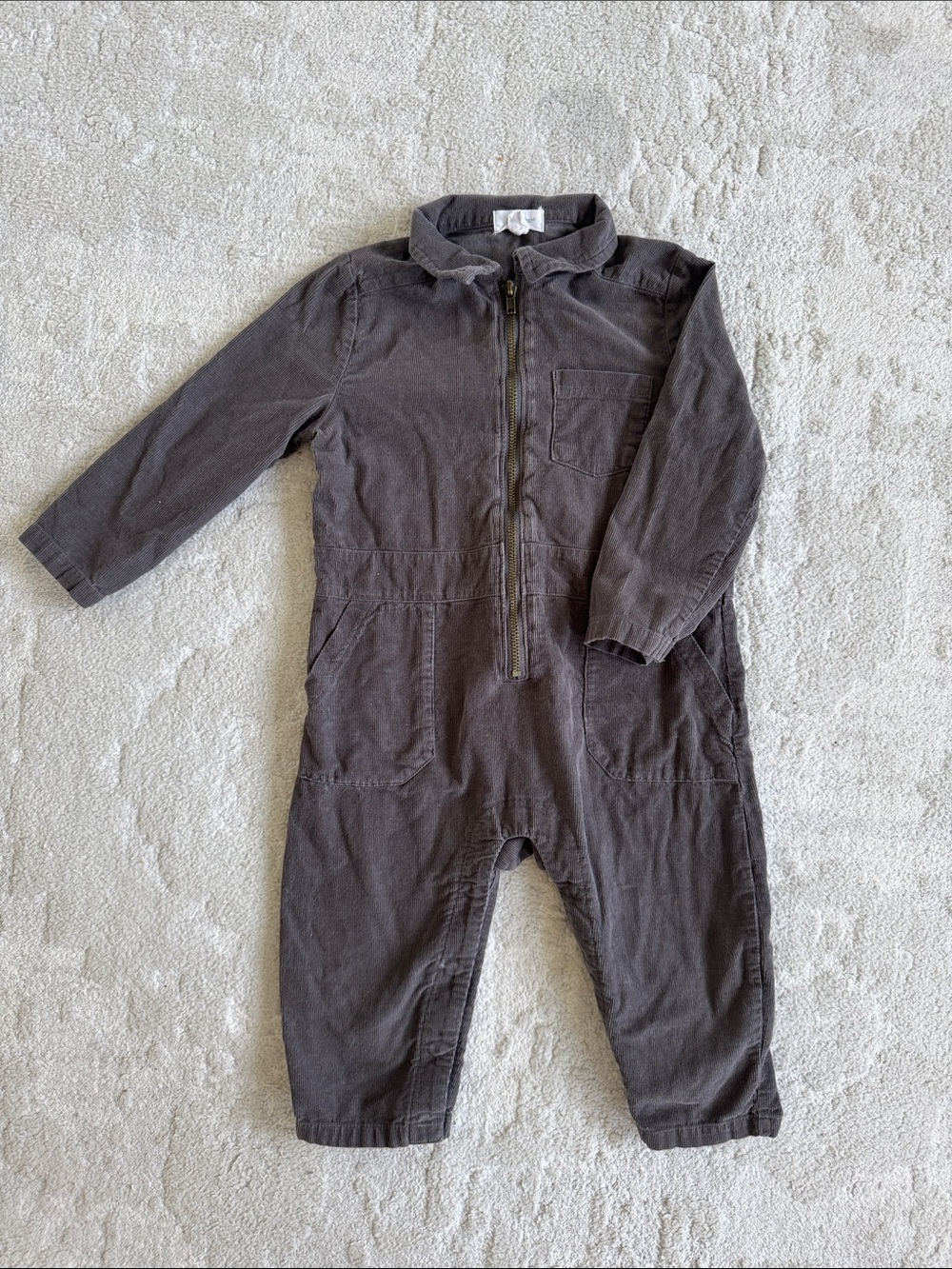 Angel Dear Brown Corduroy One-Piece Jumpsuit